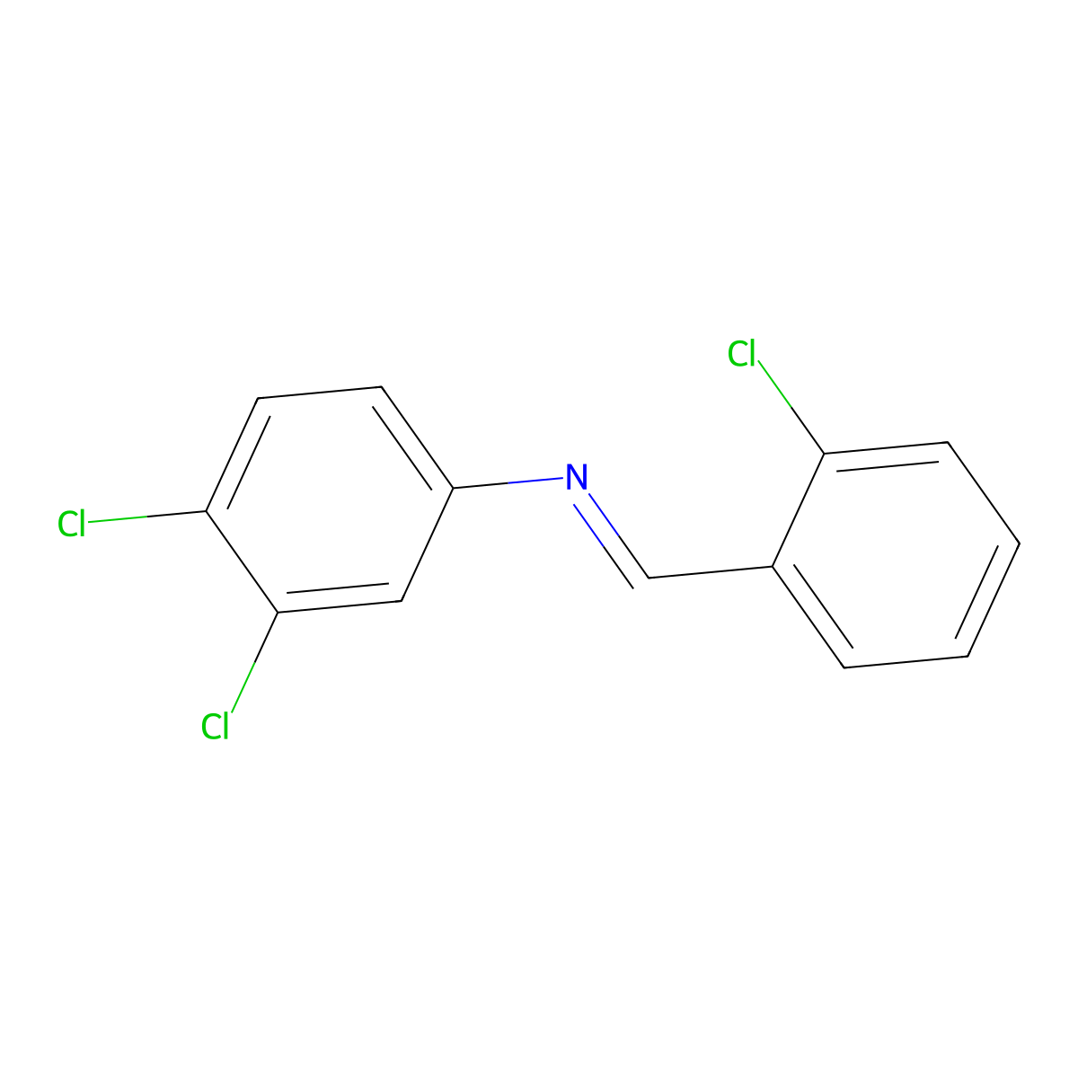 N-(2-Chlorobenzylidene)-3,4-dichloroaniline molecular structure, CAS 14632-38-3