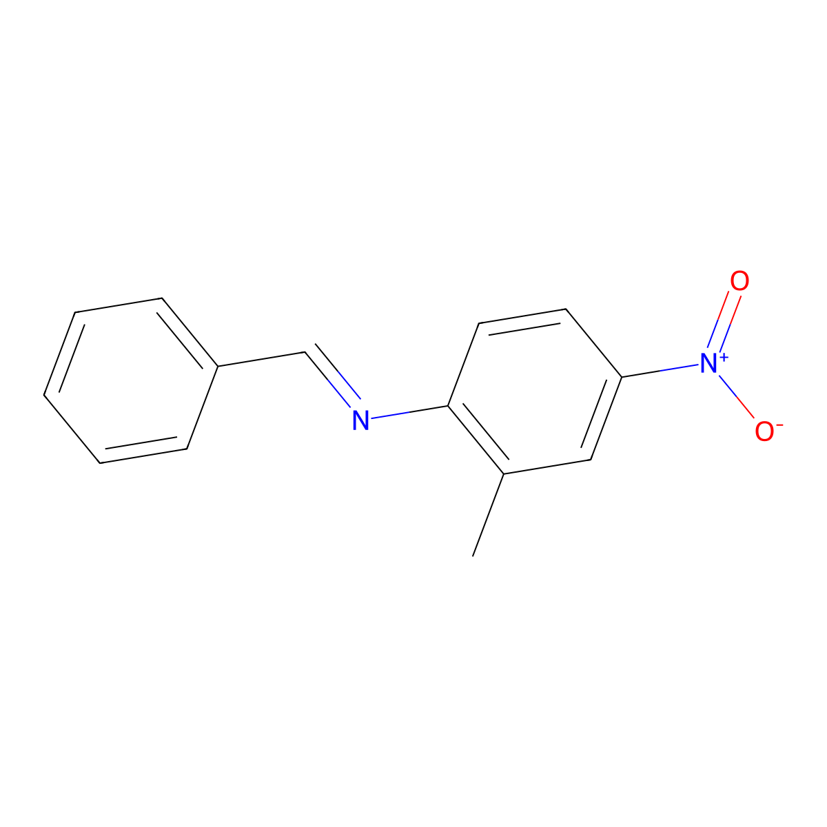 Benzenamine, 2-methyl-4-nitro-N-(phenylmethylene)- molecular structure, CAS 14632-40-7