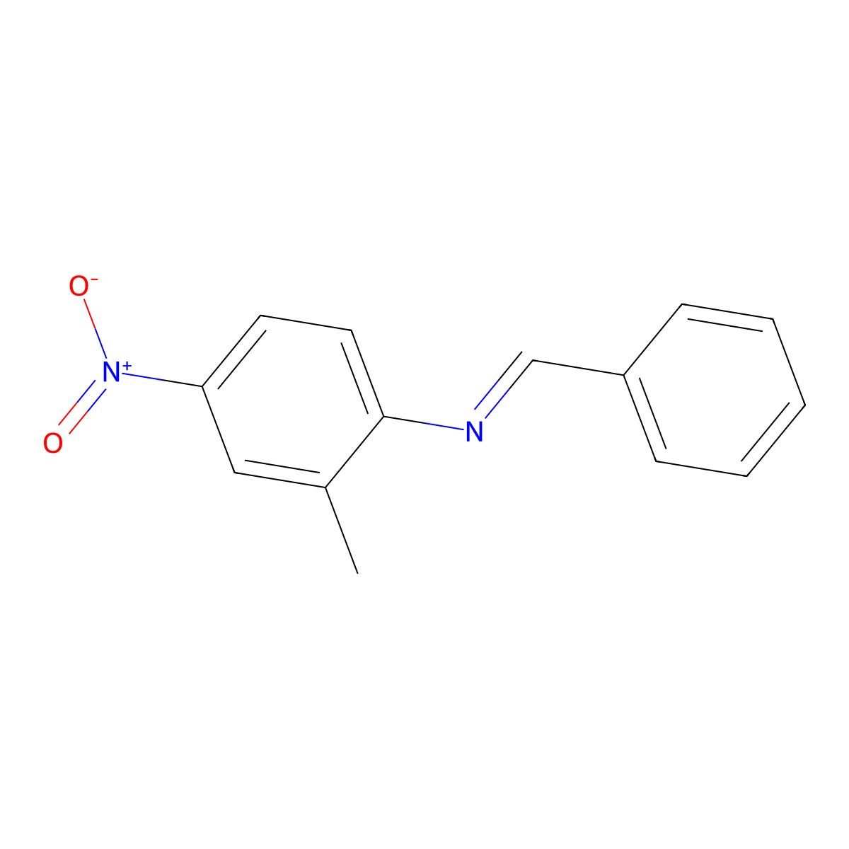 Benzenamine, 2-methyl-4-nitro-N-(phenylmethylene)- molecular structure, CAS 14632-40-7