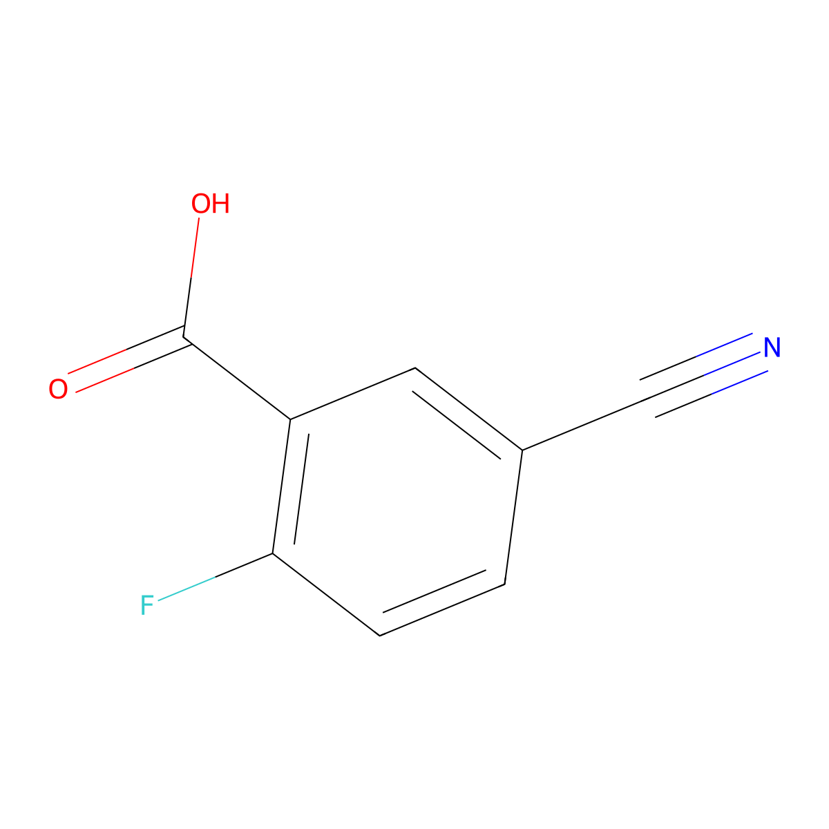 5-Cyano-2-fluorobenzoic acid molecular structure, CAS 146328-87-2