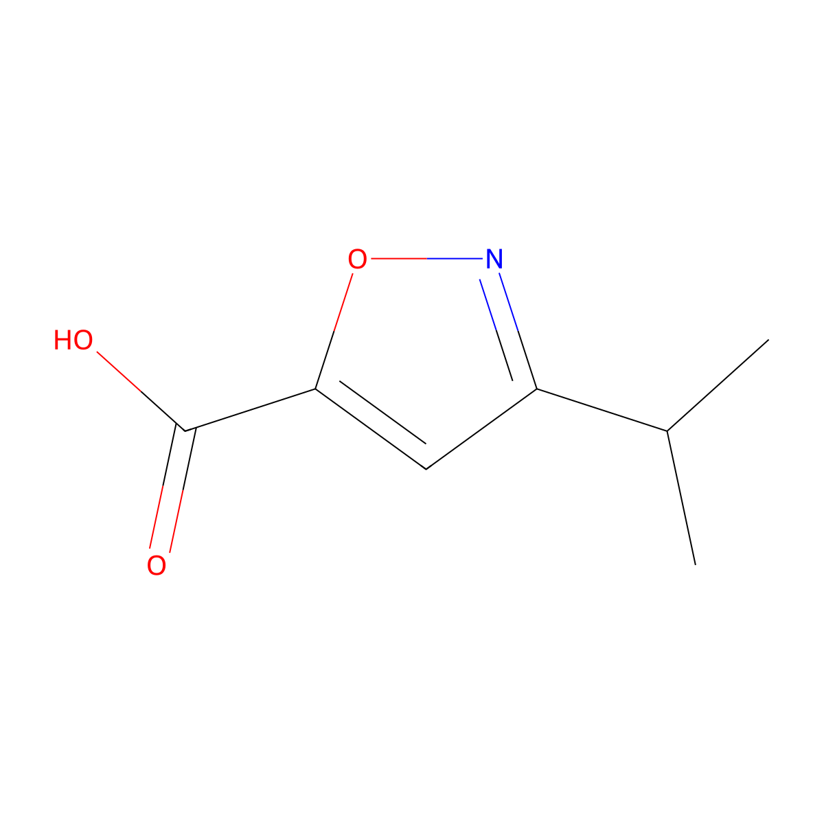 3-(Propan-2-yl)-1,2-oxazole-5-carboxylic acid molecular structure, CAS 14633-22-8