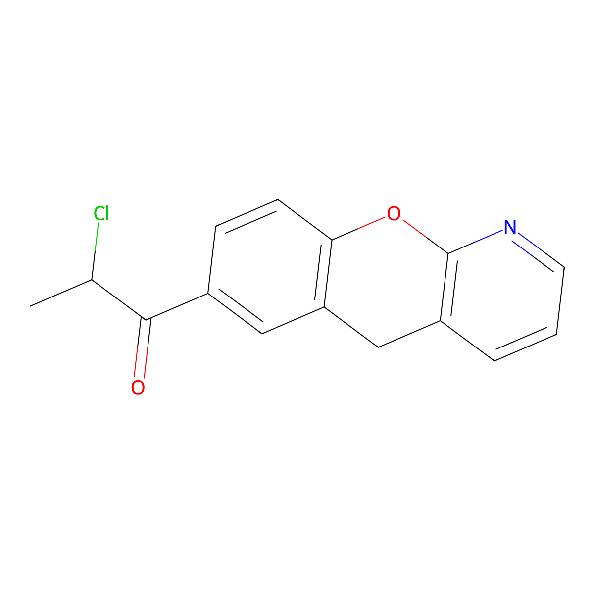 2-Chloro-1-(5H-chromeno[2,3-b]pyridin-7-yl)-1-propanone molecular structure, CAS 146330-68-9