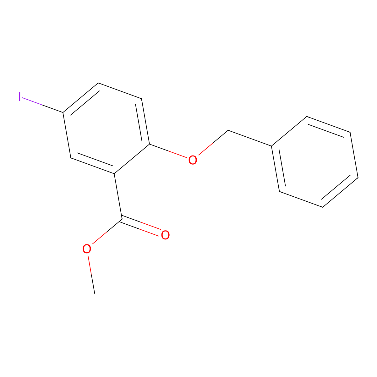 Methyl 2-(benzyloxy)-5-iodobenzoate molecular structure, CAS 146335-26-4