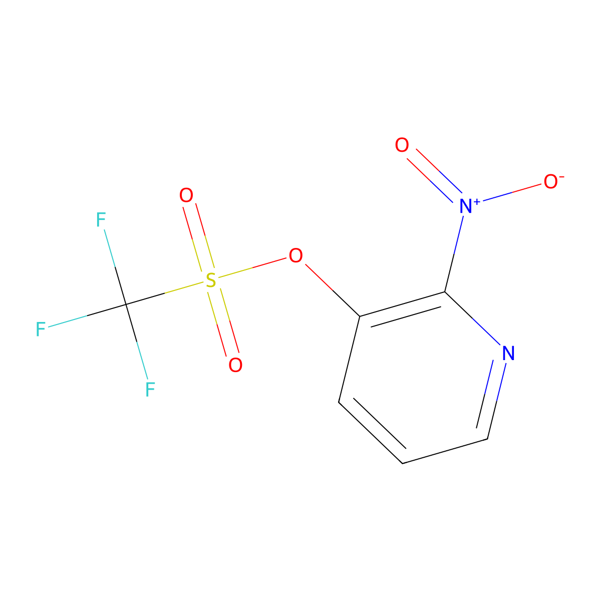 2-Nitropyridin-3-yl trifluoromethanesulfonate molecular structure, CAS 146336-72-3