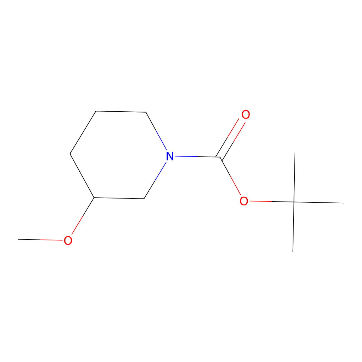 Tert-butyl 3-methoxypiperidine-1-carboxylate molecular structure, CAS 146337-23-7