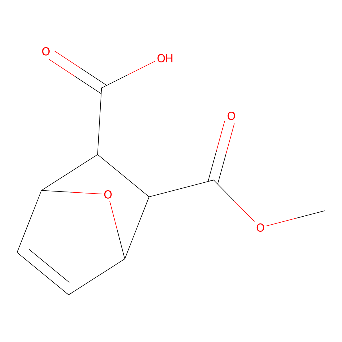 Rel-(1S,2R,3S,4R)-3-methoxycarbonyl-7-oxabicyclo[2.2.1]hept-5-ene-2-carboxylic acid molecular structure, CAS 146339-80-2