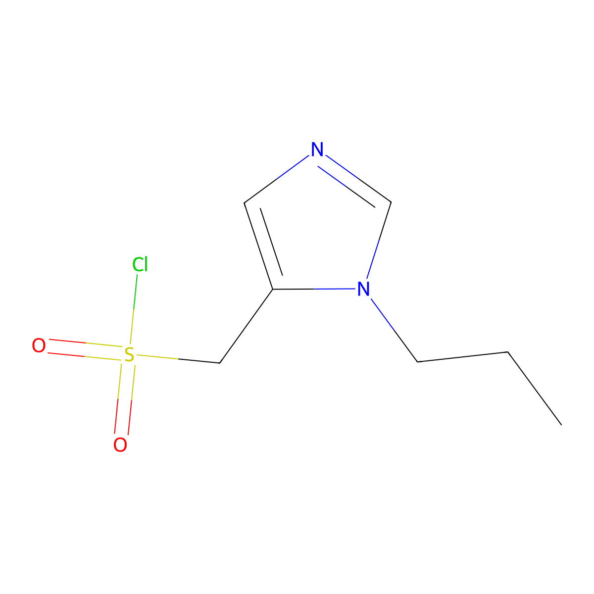 (1-Propyl-1h-imidazol-5-yl)methanesulfonyl chloride molecular structure, CAS 1463418-95-2