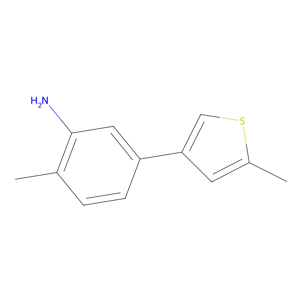 2-Methyl-5-(5-methylthiophen-3-yl)aniline molecular structure, CAS 1463439-72-6