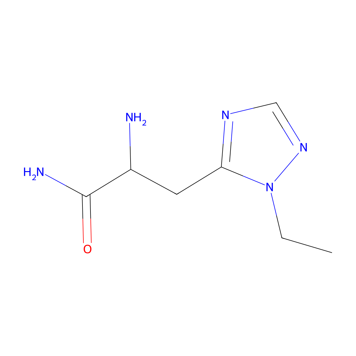 2-Amino-3-(1-ethyl-1h-1,2,4-triazol-5-yl)propanamide molecular structure, CAS 1463443-38-0