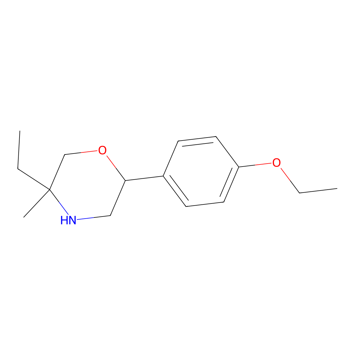 2-(4-Ethoxyphenyl)-5-ethyl-5-methylmorpholine molecular structure, CAS 1463453-79-3