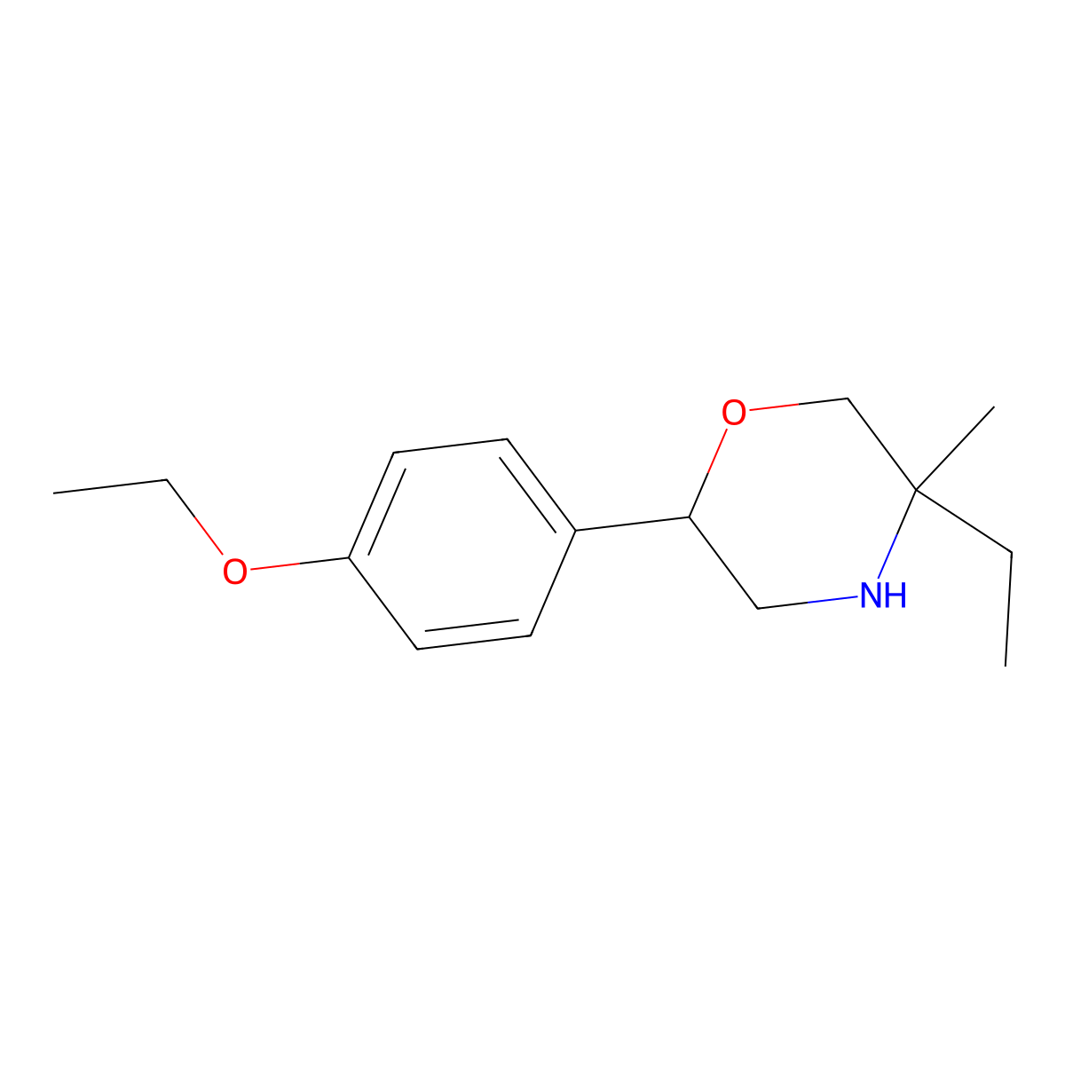 2-(4-Ethoxyphenyl)-5-ethyl-5-methylmorpholine molecular structure, CAS 1463453-79-3