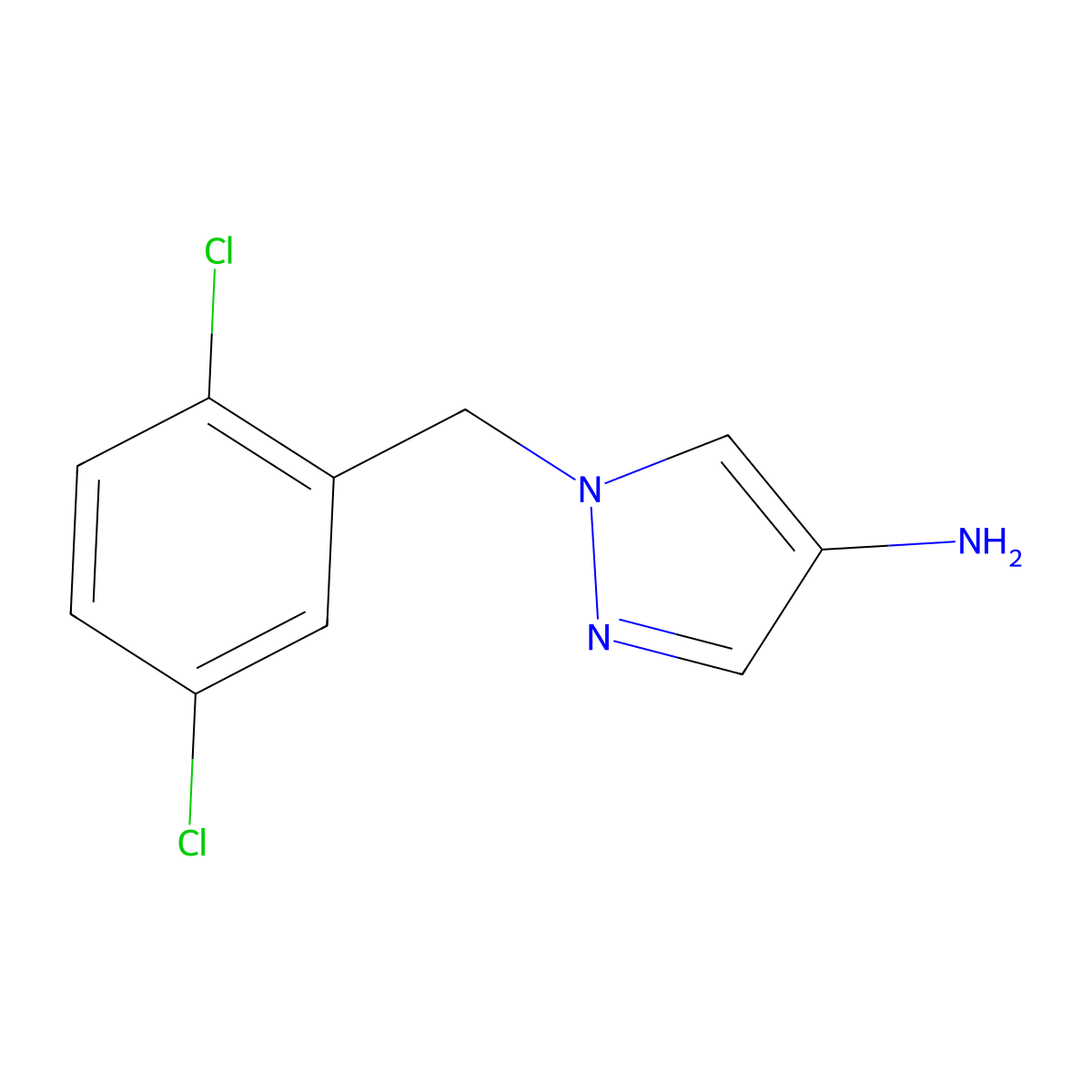 1-[(2,5-dichlorophenyl)methyl]-1H-pyrazol-4-amine molecular structure, CAS 1463473-95-1