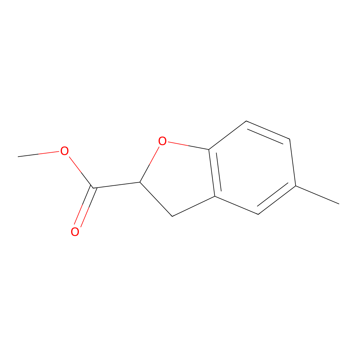 Methyl 5-methyl-2,3-dihydro-1-benzofuran-2-carboxylate molecular structure, CAS 1463478-65-0
