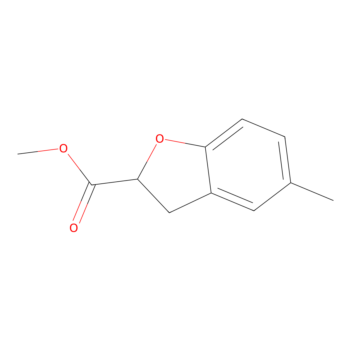 Methyl 5-methyl-2,3-dihydro-1-benzofuran-2-carboxylate molecular structure, CAS 1463478-65-0
