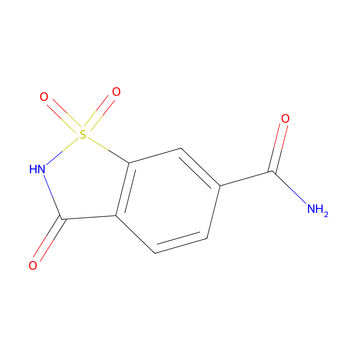 1,1,3-Trioxo-1,2-benzothiazole-6-carboxamide molecular structure, CAS 1463482-66-7