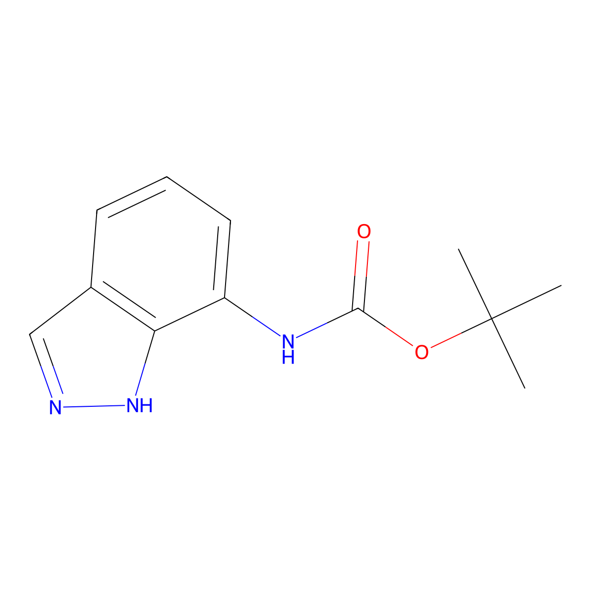 tert-butyl N-(1H-indazol-7-yl)carbamate molecular structure, CAS 1463483-38-6