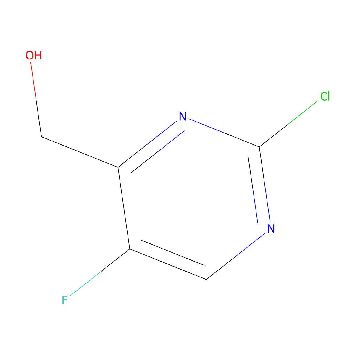 (2-Chloro-5-fluoropyrimidin-4-yl)methanol molecular structure, CAS 1463484-29-8