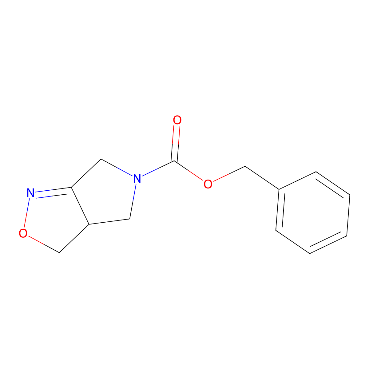 Benzyl 3a,4-dihydro-3H-pyrrolo[3,4-c]isoxazole-5(6H)-carboxylate molecular structure, CAS 1463484-39-0