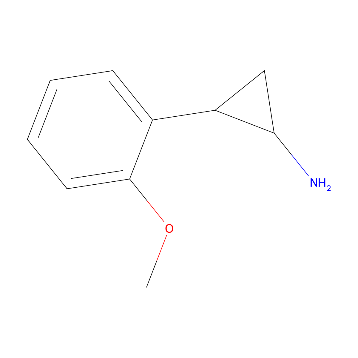 rac-(1R,2S)-2-(2-methoxyphenyl)cyclopropan-1-amine molecular structure, CAS 1463485-86-0
