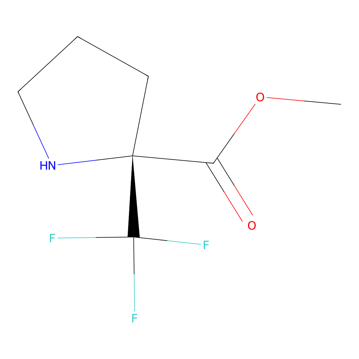 Methyl (R)-2-(trifluoromethyl)pyrrolidine-2-carboxylate molecular structure, CAS 1463490-07-4