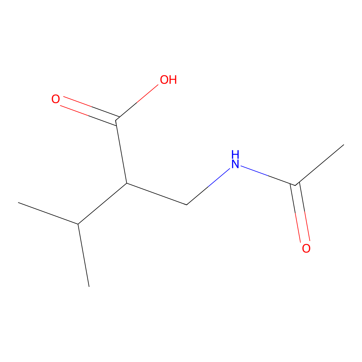 2-(Acetamidomethyl)-3-methylbutanoic acid molecular structure, CAS 1463493-76-6