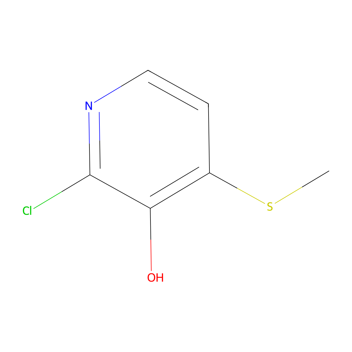 2-Chloro-4-(methylthio)pyridin-3-ol molecular structure, CAS 1463498-62-5
