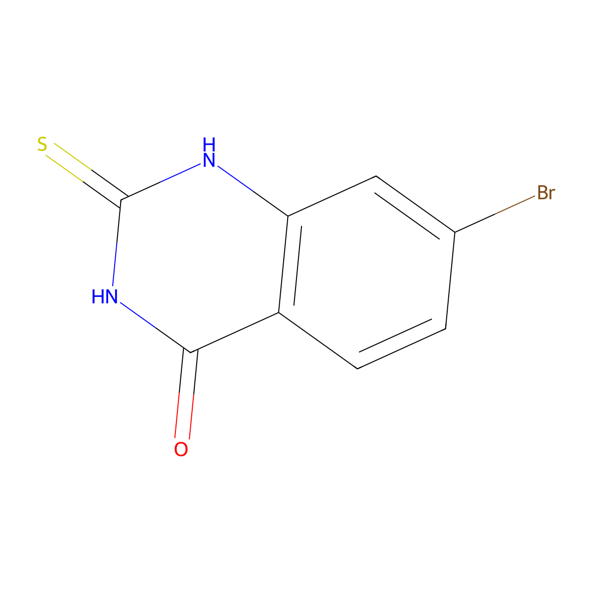 7-Bromo-2-mercaptoquinazolin-4(3H)-one molecular structure, CAS 1463501-47-4