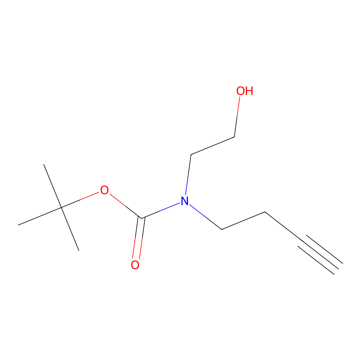 tert-butyl N-(but-3-yn-1-yl)-N-(2-hydroxyethyl)carbamate molecular structure, CAS 1463502-48-8