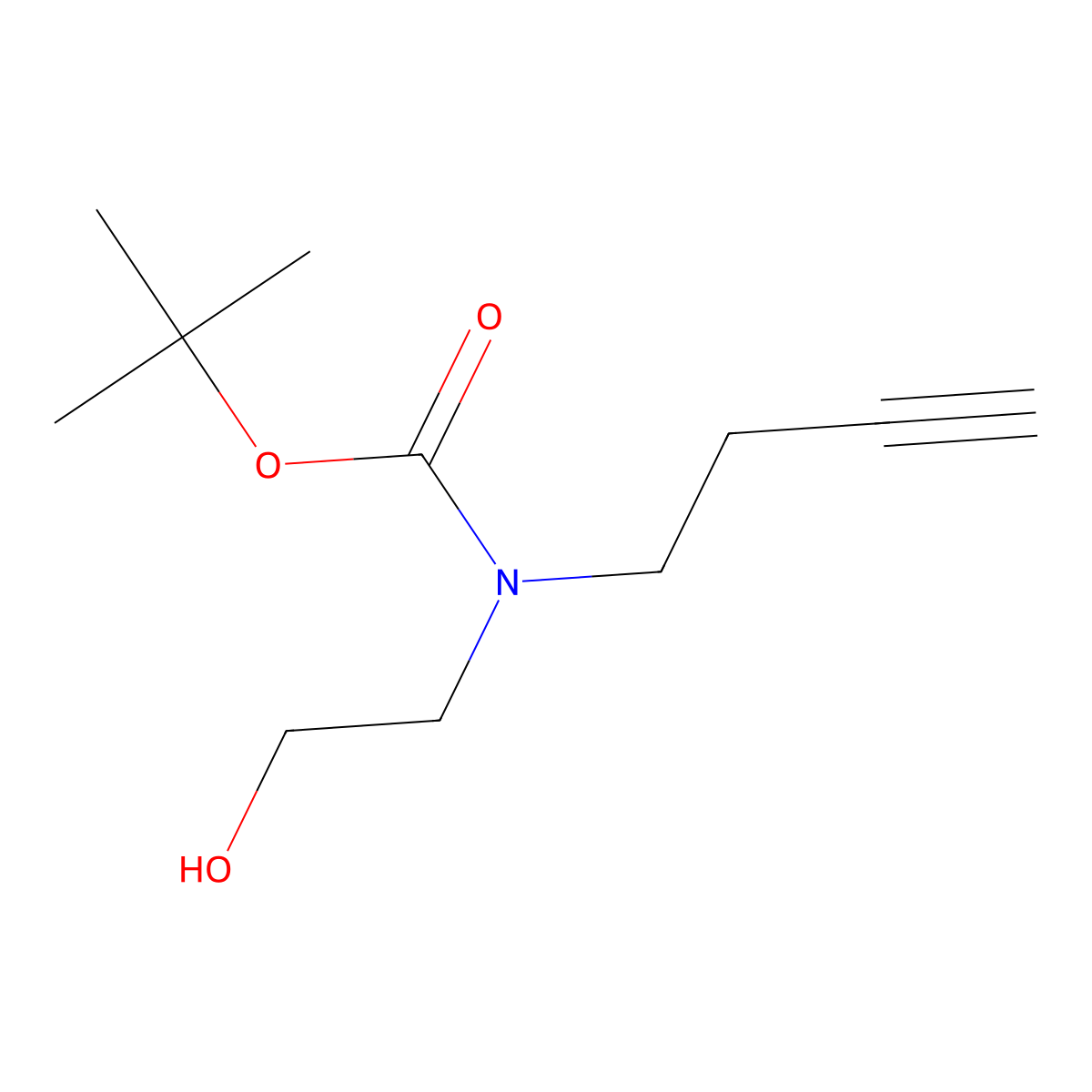 tert-butyl N-(but-3-yn-1-yl)-N-(2-hydroxyethyl)carbamate molecular structure, CAS 1463502-48-8