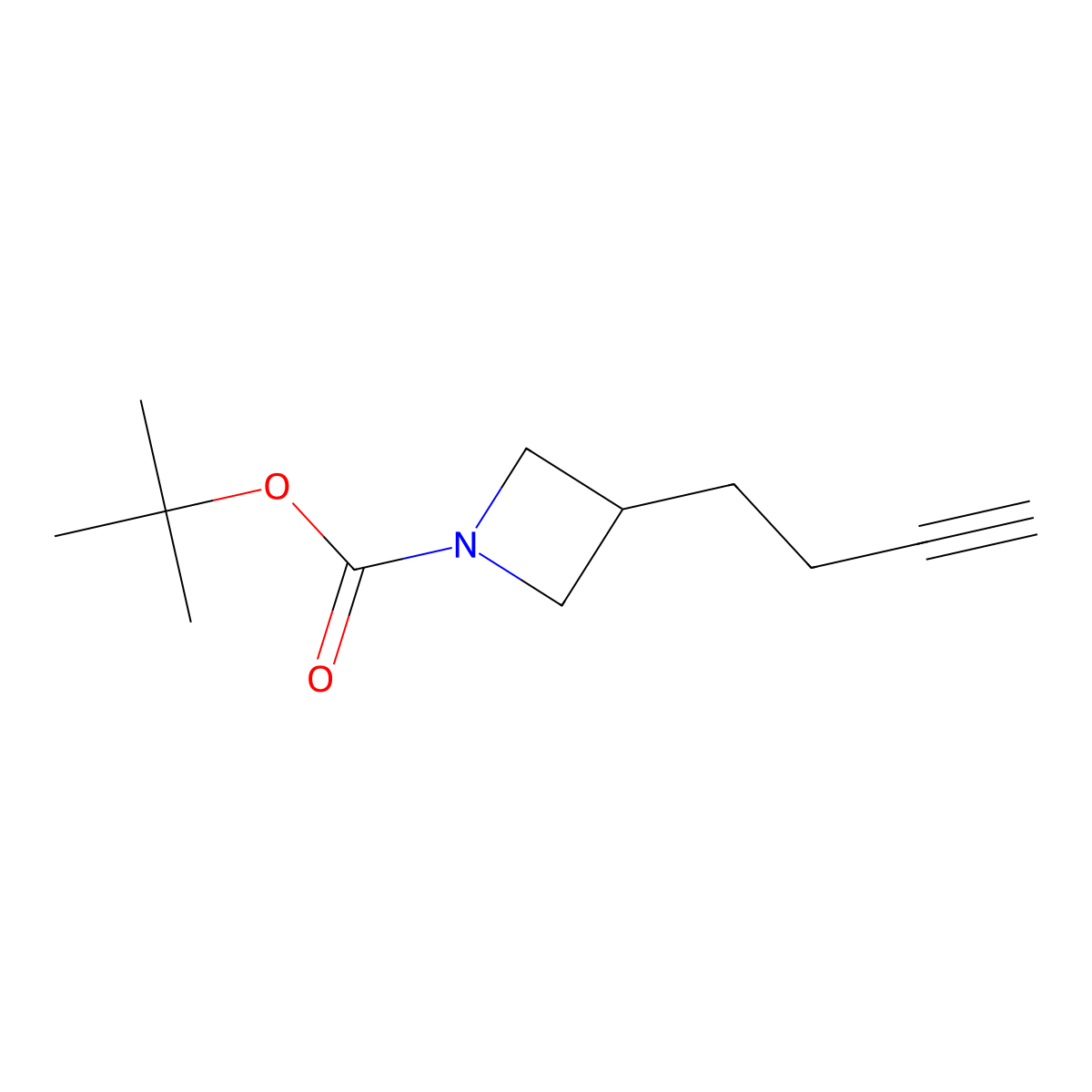 Tert-butyl 3-(but-3-yn-1-yl)azetidine-1-carboxylate molecular structure, CAS 1463502-81-9
