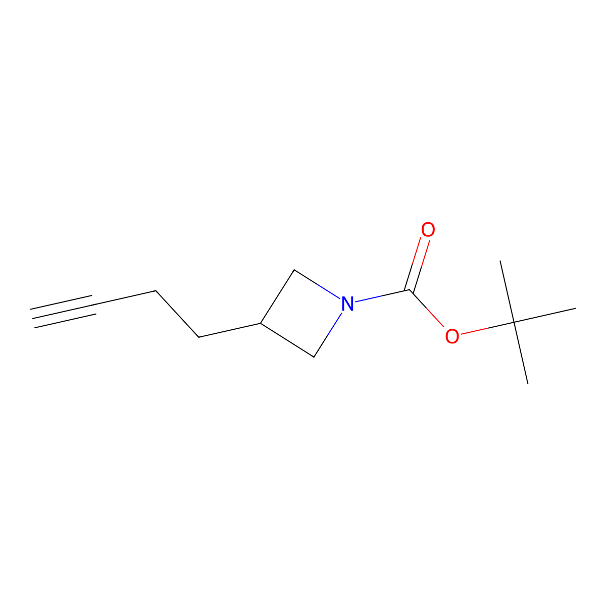 Tert-butyl 3-(but-3-yn-1-yl)azetidine-1-carboxylate molecular structure, CAS 1463502-81-9