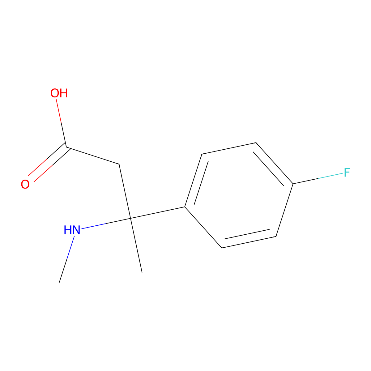 3-(4-Fluorophenyl)-3-(methylamino)butanoic acid molecular structure, CAS 1463521-26-7