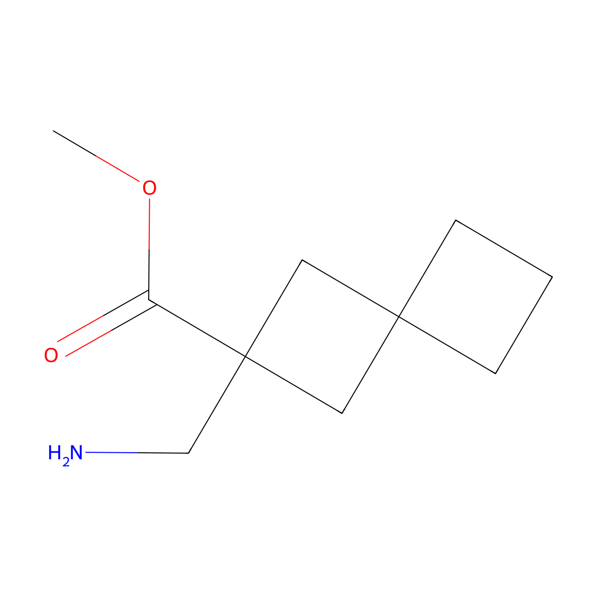 Methyl 2-(aminomethyl)spiro[3.3]heptane-2-carboxylate molecular structure, CAS 1463524-73-3