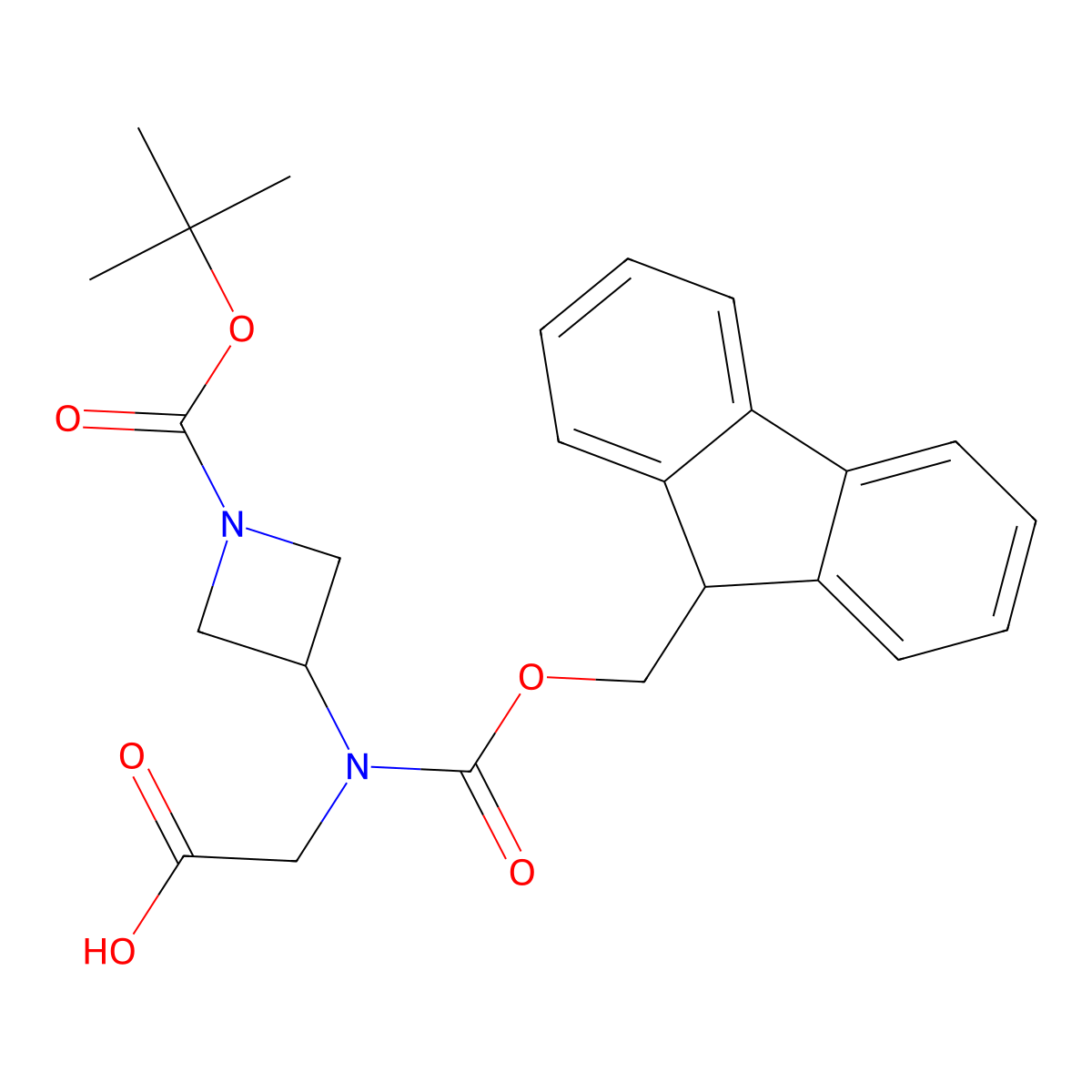 2-({1-[(tert-butoxy)carbonyl]azetidin-3-yl}({[(9H-fluoren-9-yl)methoxy]carbonyl})amino)acetic acid molecular structure, CAS 1463524-95-9