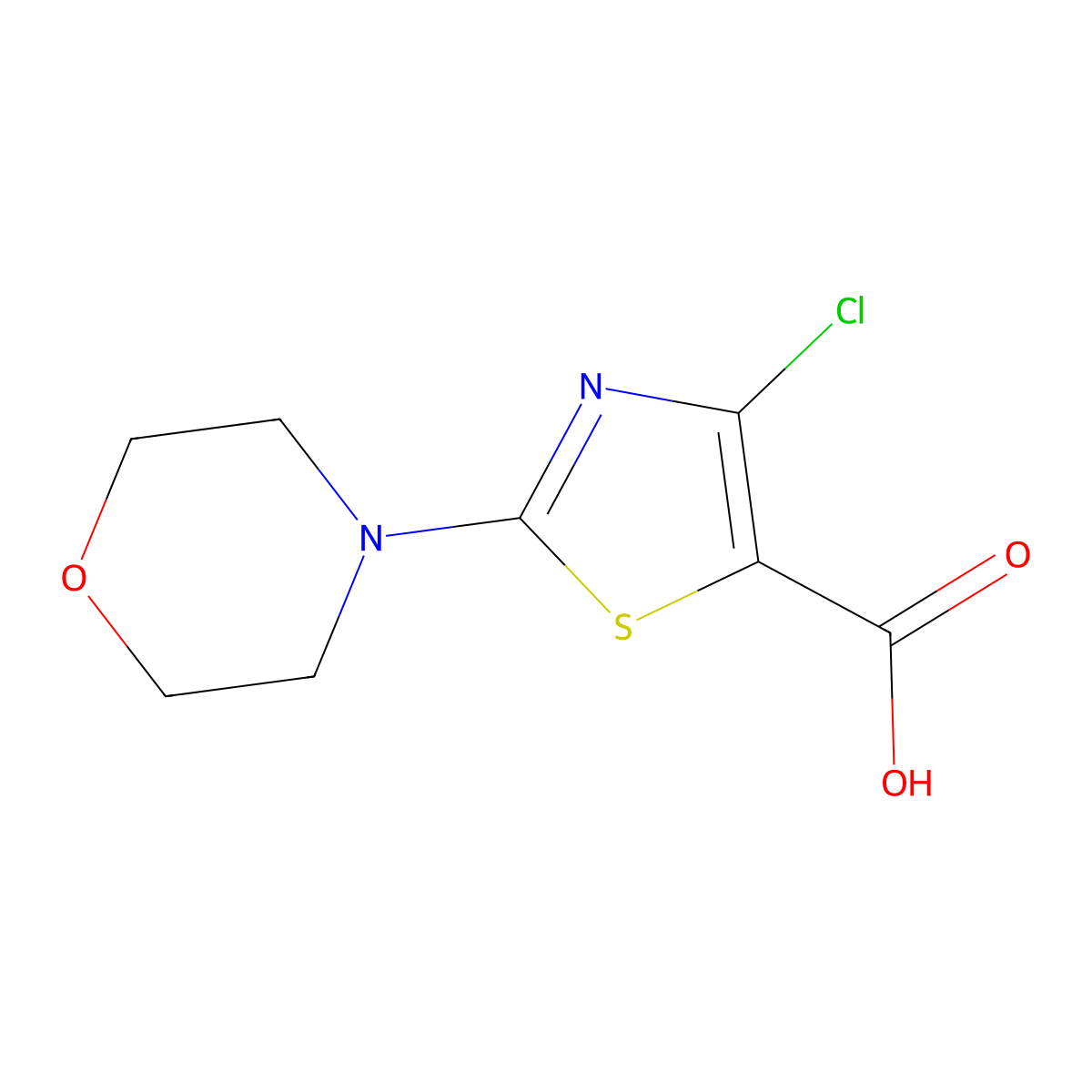 4-Chloro-2-(morpholin-4-yl)-1,3-thiazole-5-carboxylic acid molecular structure, CAS 1463535-18-3
