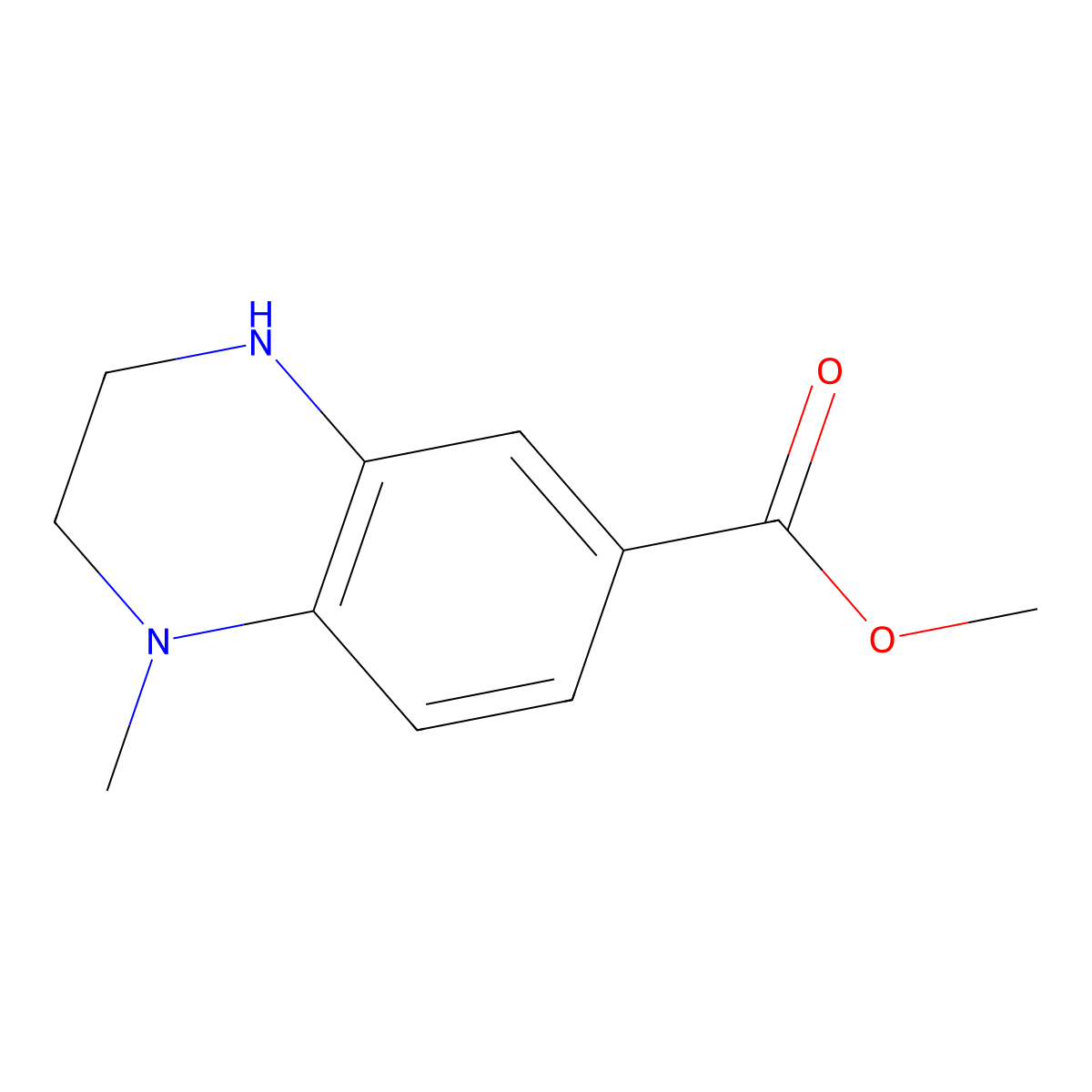 Methyl 1-methyl-1,2,3,4-tetrahydroquinoxaline-6-carboxylate molecular structure, CAS 1463539-87-8