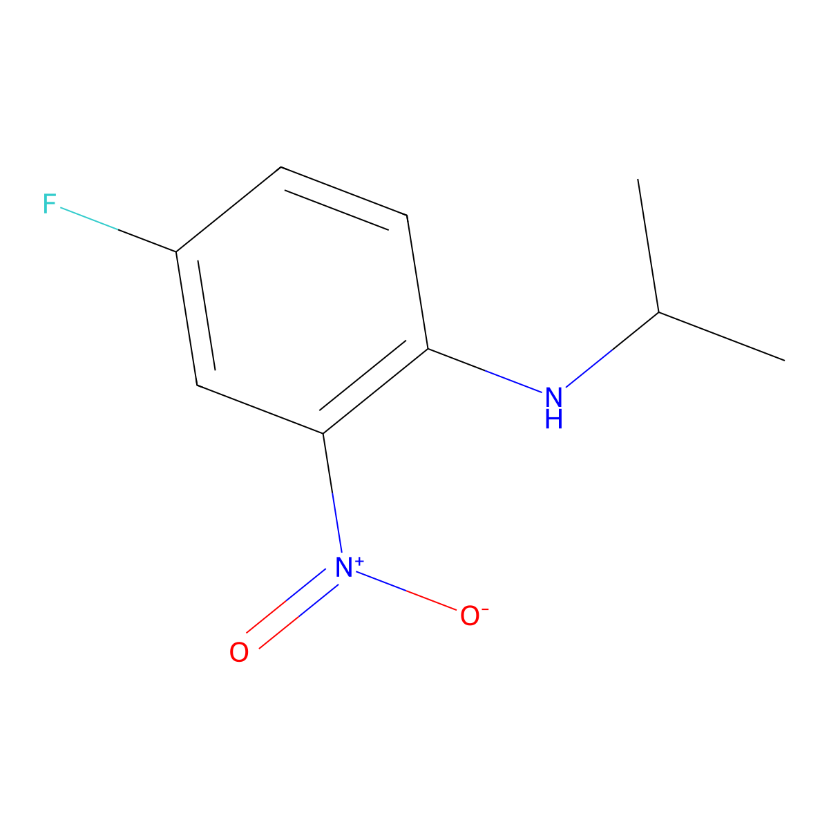N-Isopropyl 4-fluoro-2-nitroaniline molecular structure, CAS 146366-00-9