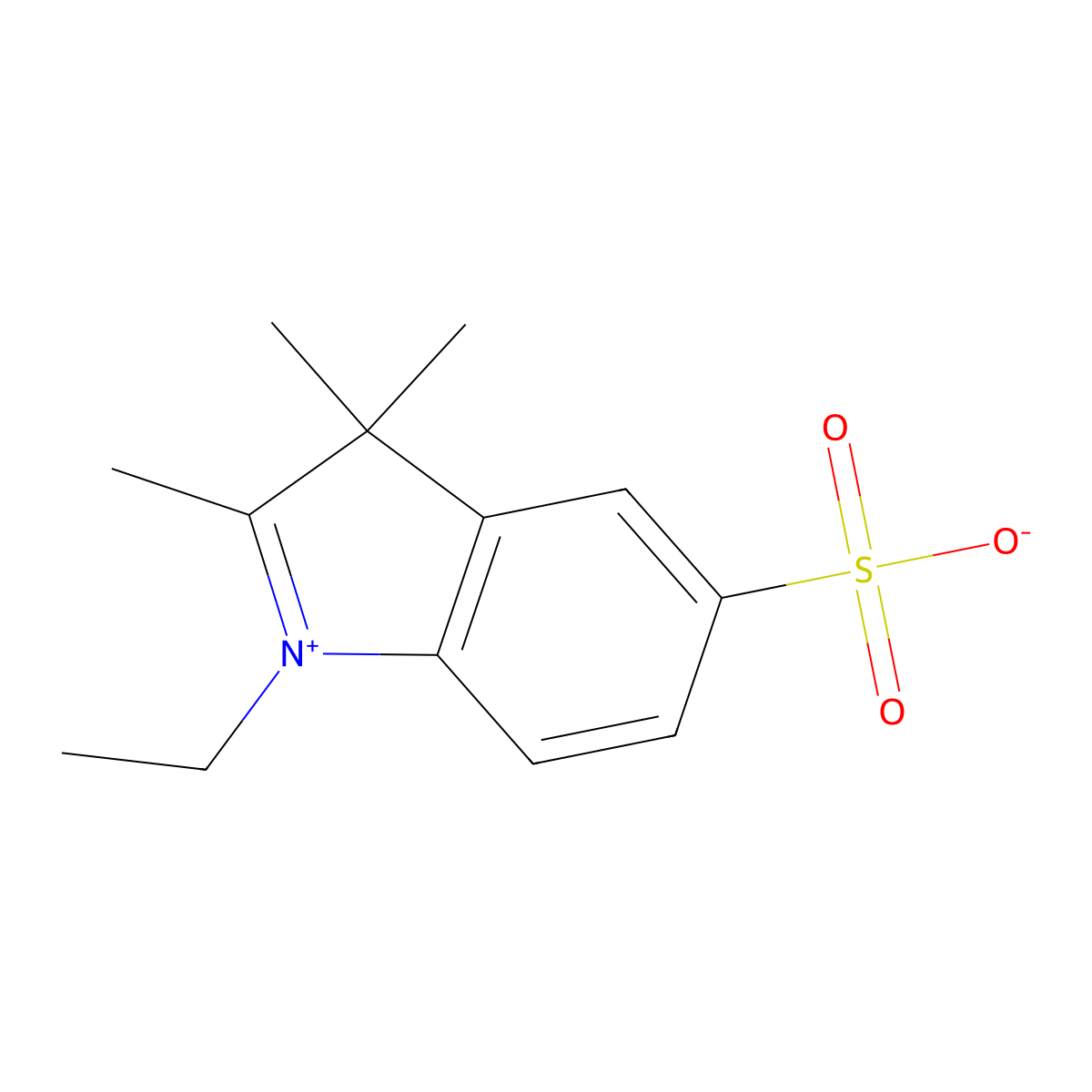 1-Ethyl-2,3,3-trimethyl-3H-indol-1-ium-5-sulfonate molecular structure, CAS 146368-07-2