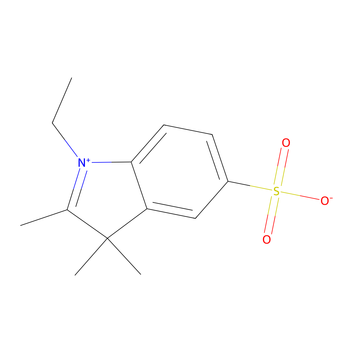 1-Ethyl-2,3,3-trimethyl-3H-indol-1-ium-5-sulfonate molecular structure, CAS 146368-07-2
