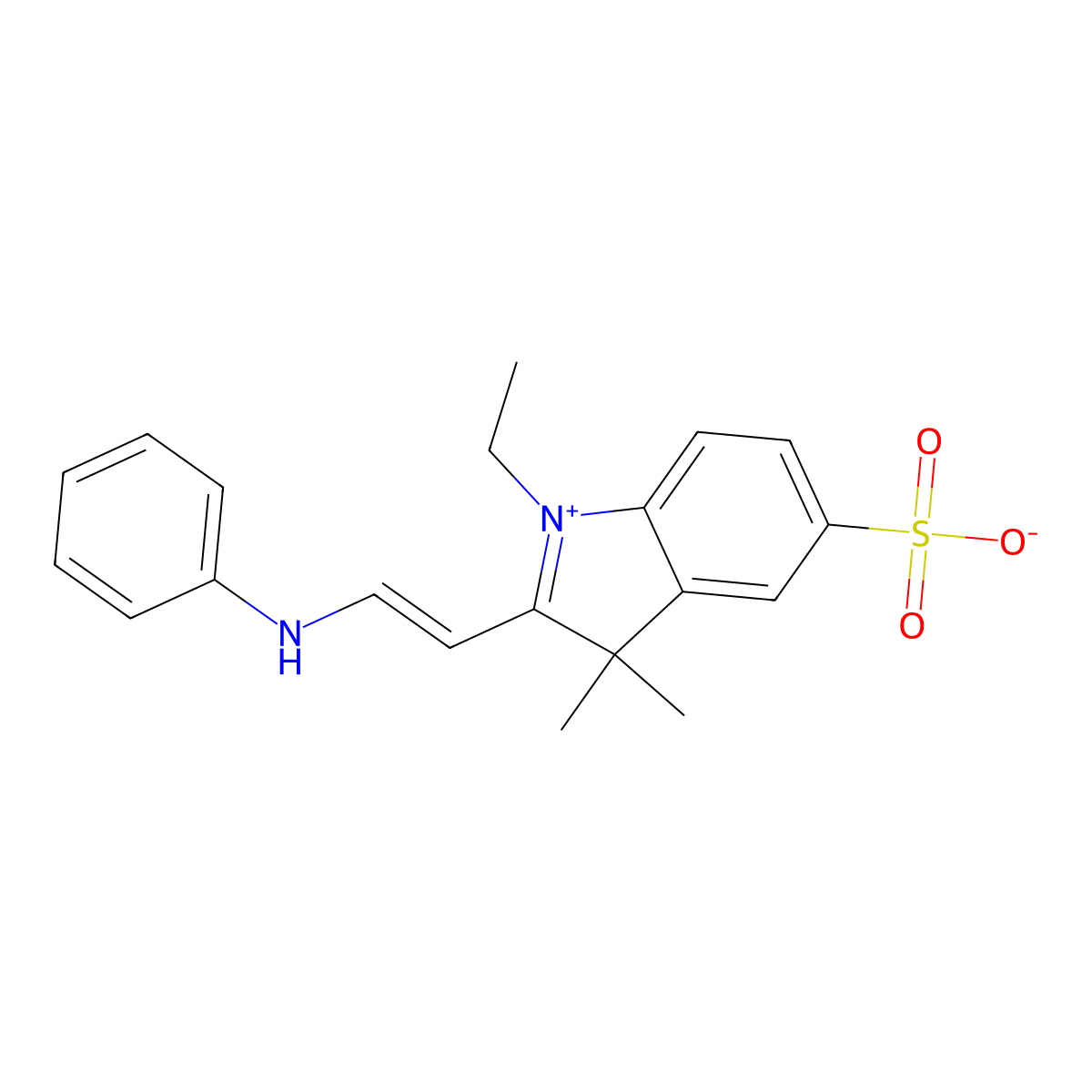 1-Ethyl-3,3-dimethyl-2-(2-(phenylamino)vinyl)-3H-indol-1-ium-5-sulfonate molecular structure, CAS 146368-09-4