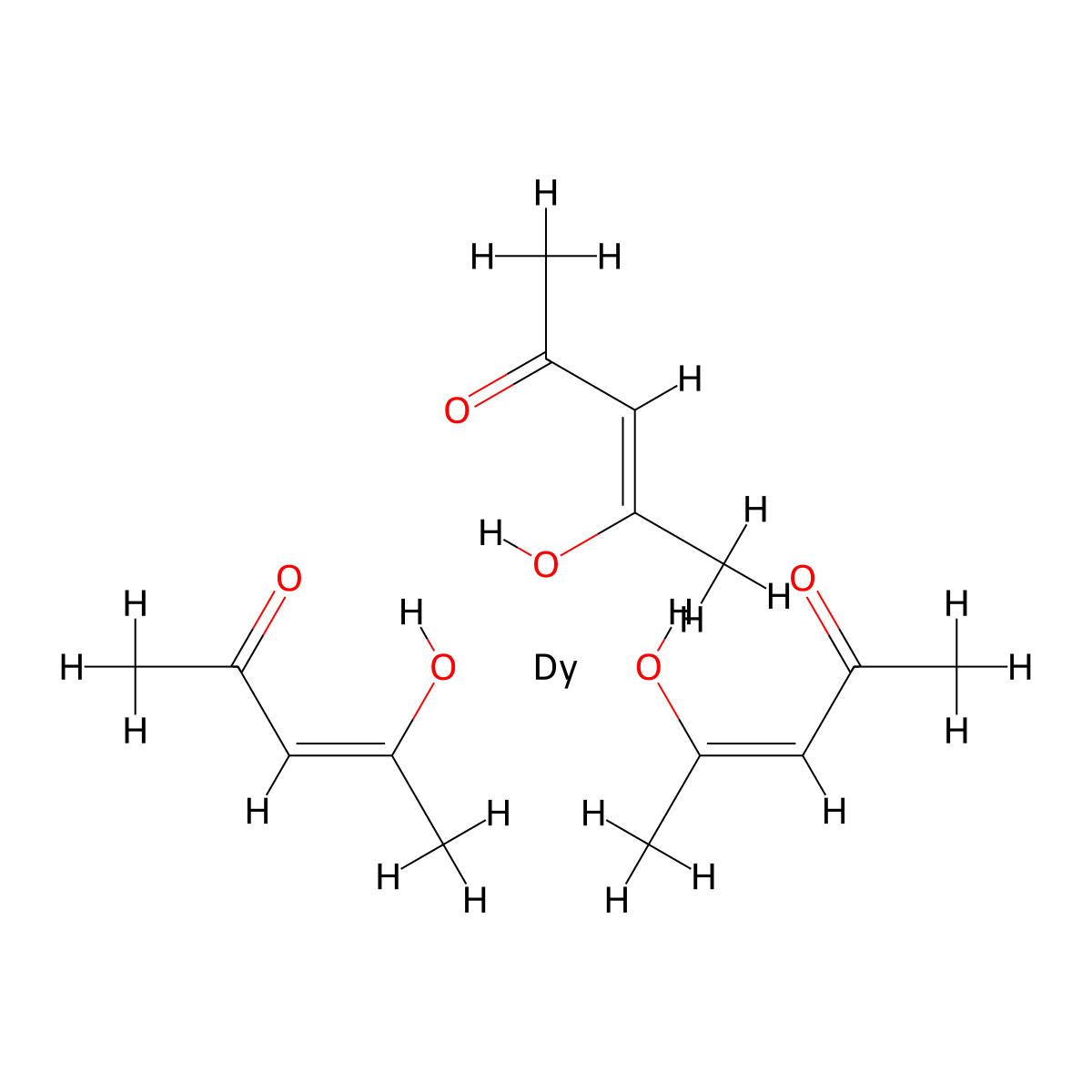 Dysprosium 2,4-pentanedionate molecular structure, CAS 14637-88-8