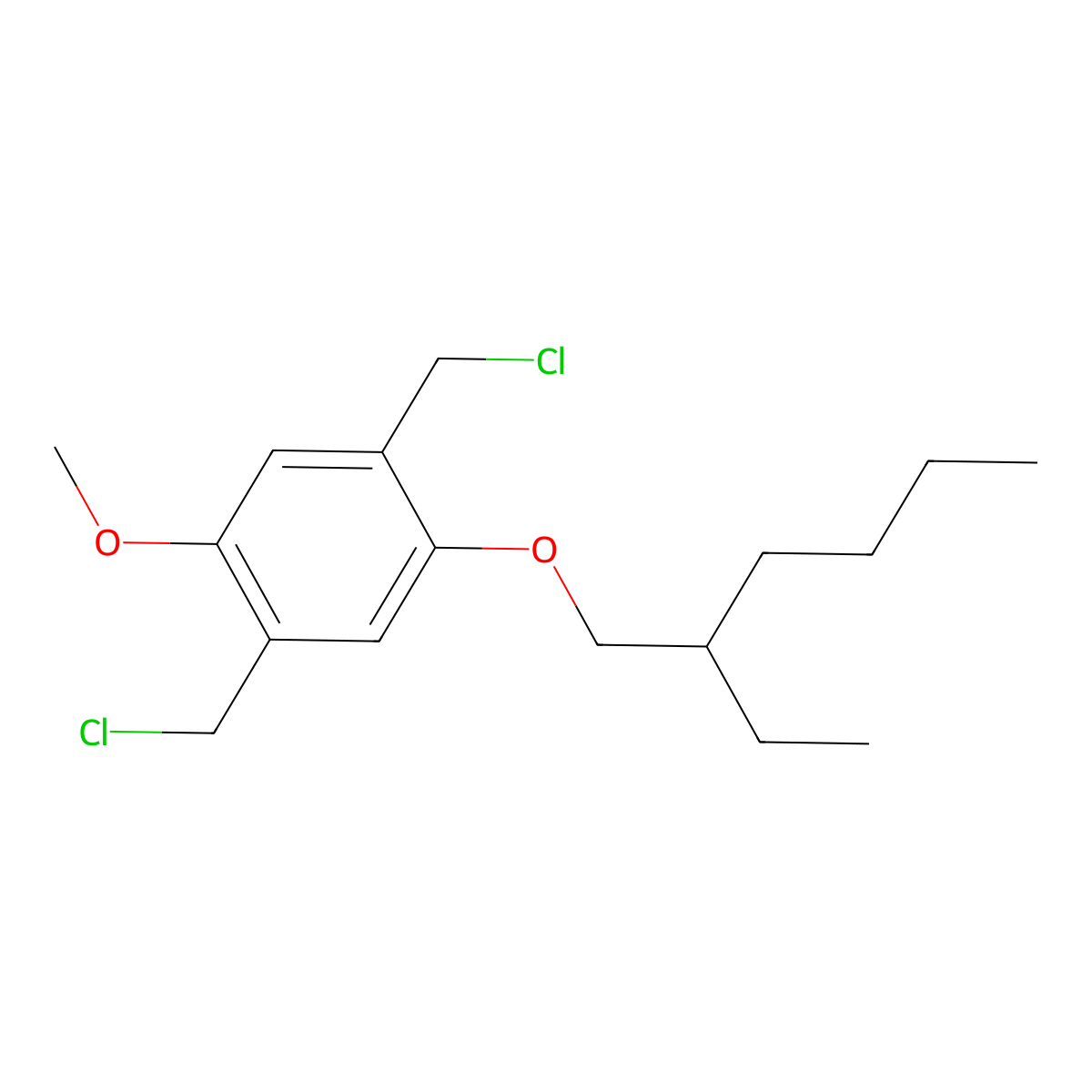 2,5-Bis(chloromethyl)-1-methoxy-4-(2-ethylhexyloxy)benzene molecular structure, CAS 146370-52-7