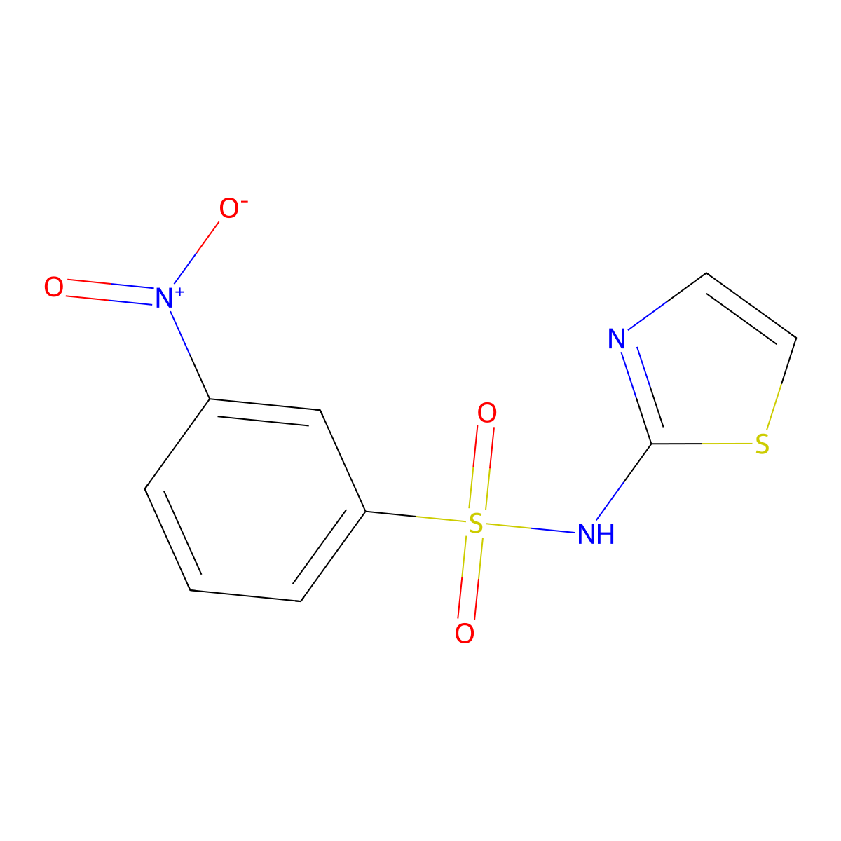 3-nitro-N-(1,3-thiazol-2-yl)benzenesulfonamide molecular structure, CAS 146374-22-3