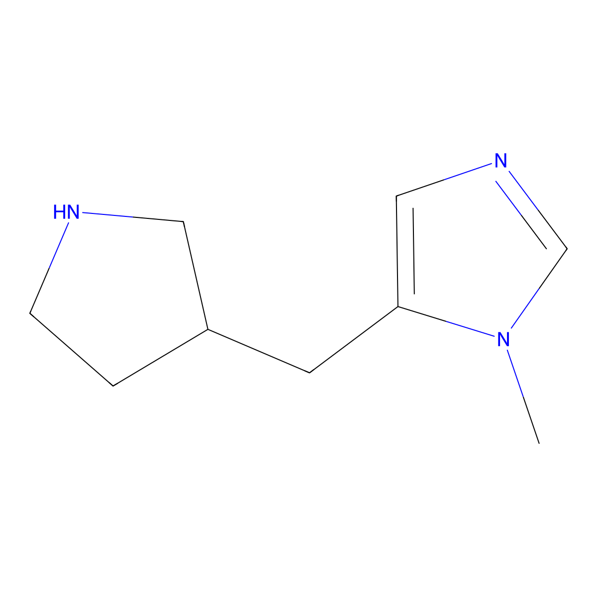 1-methyl-5-[(pyrrolidin-3-yl)methyl]-1H-imidazole molecular structure, CAS 1463779-01-2