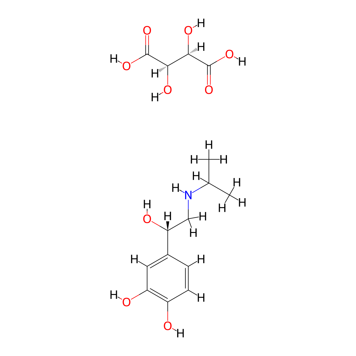 (+)-Isoproterenol (+)-bitartrate molecular structure, CAS 14638-70-1