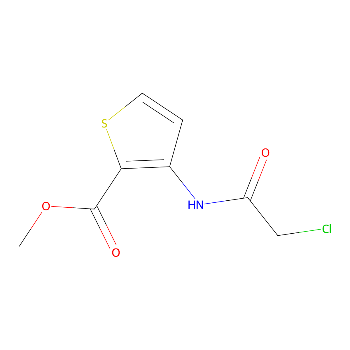 Methyl 3-(2-chloroacetamido)thiophene-2-carboxylate molecular structure, CAS 146381-88-6