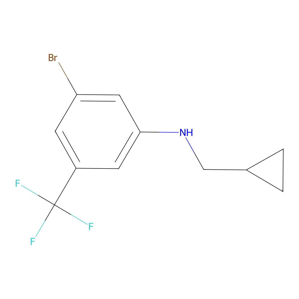 3-bromo-N-(cyclopropylmethyl)-5-(trifluoromethyl)aniline molecular structure, CAS 1463834-43-6