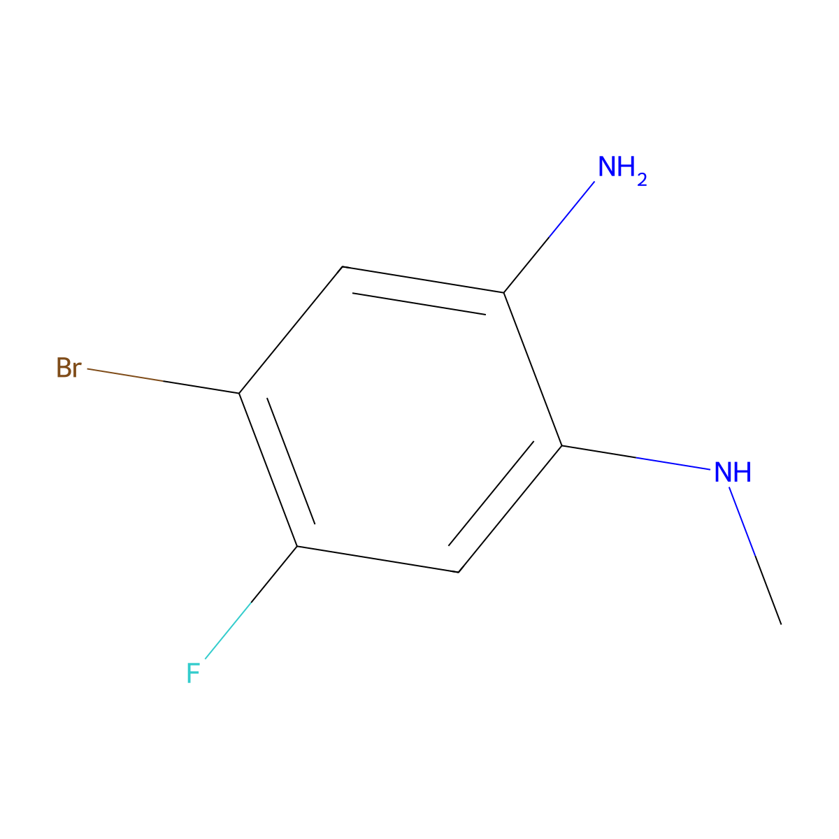 4-Bromo-5-fluoro-N1-methylbenzene-1,2-diamine molecular structure, CAS 1463836-99-8