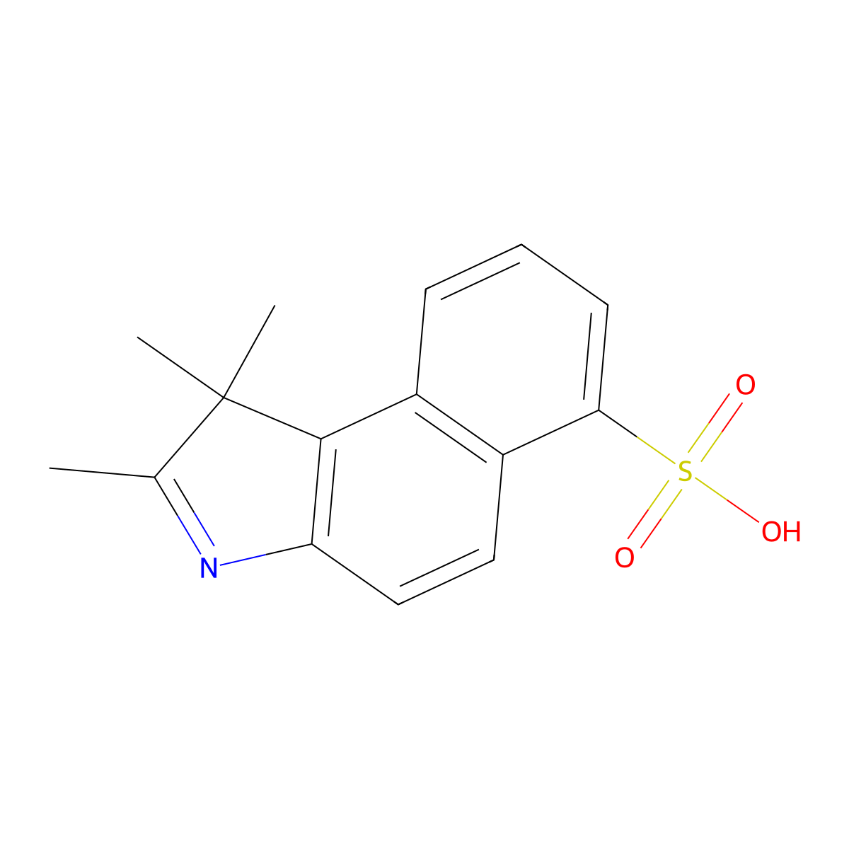 1,1,2-Trimethyl-1H-benzo[e]indole-6-sulfonic acid molecular structure, CAS 146384-40-9