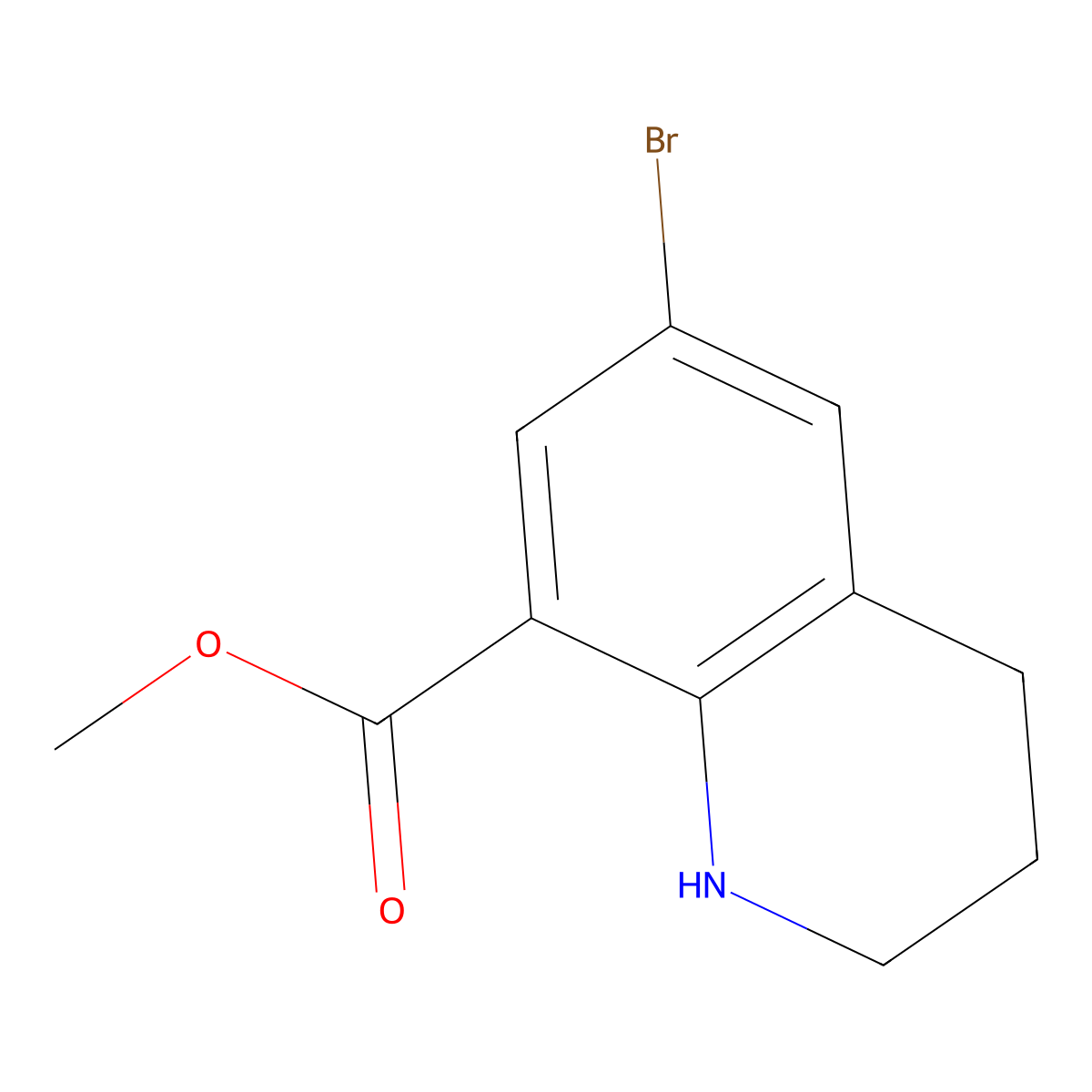 Methyl 6-bromo-1,2,3,4-tetrahydroquinoline-8-carboxylate molecular structure, CAS 146384-87-4